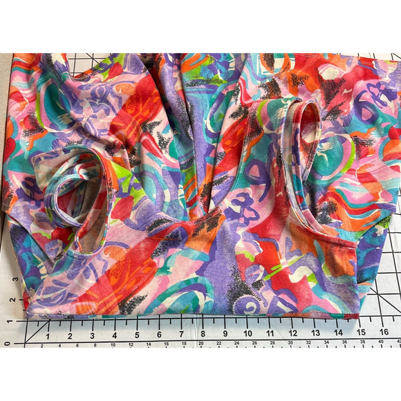 Eber San Francisco Vintage 80s Women Romper Bright Multicolor Punky Brewster Kid - Picture 7 of 12